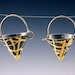 keum boo cone earrings  silver and gold