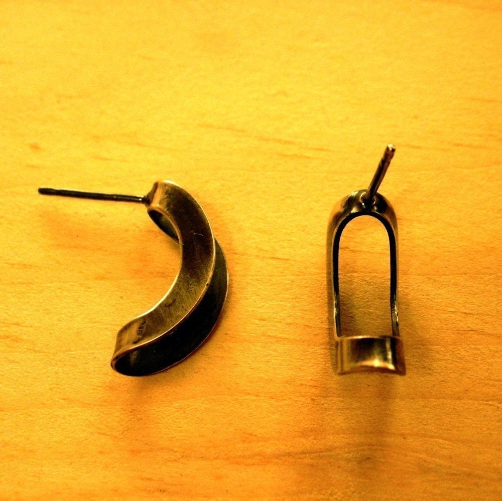 loopy earrings recycled sterling silver