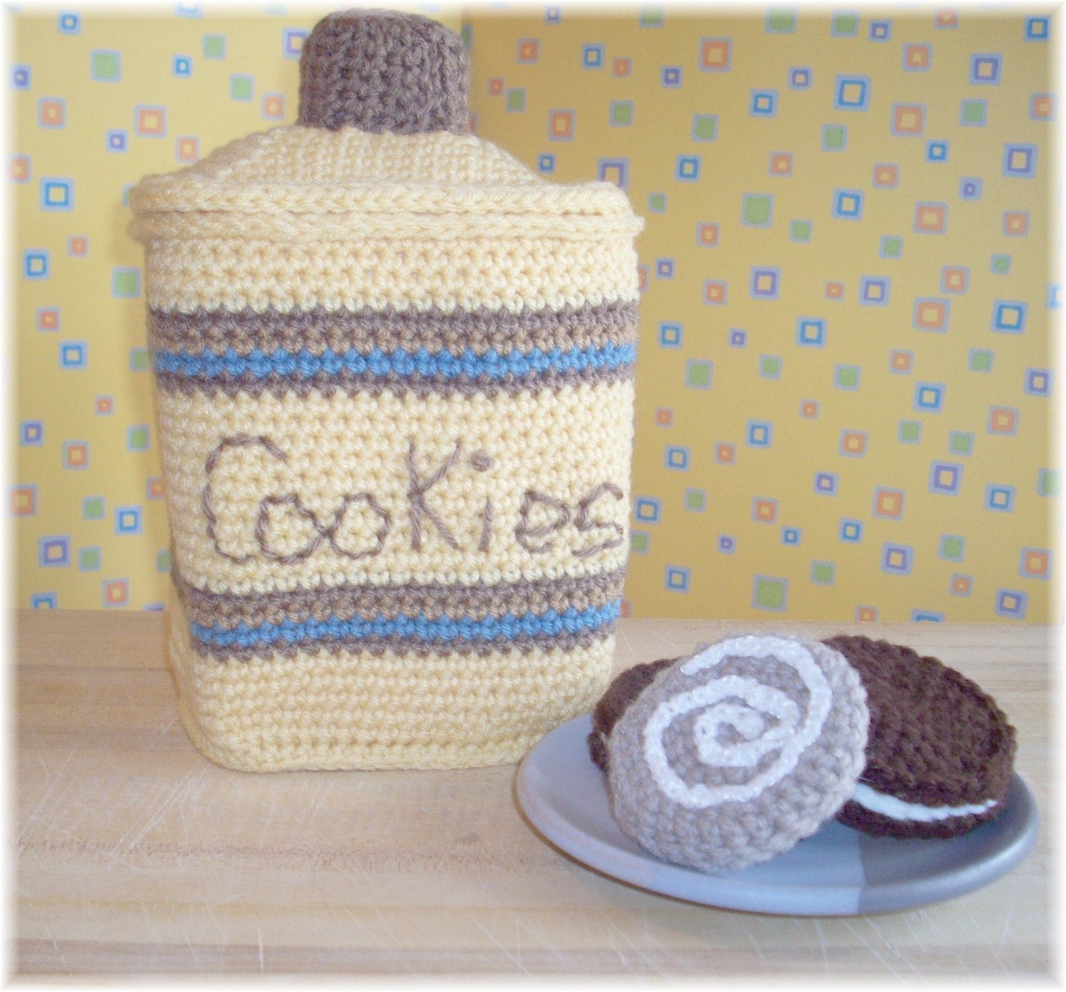 Crochet Cookie Canister and Cookies...PDF Pattern