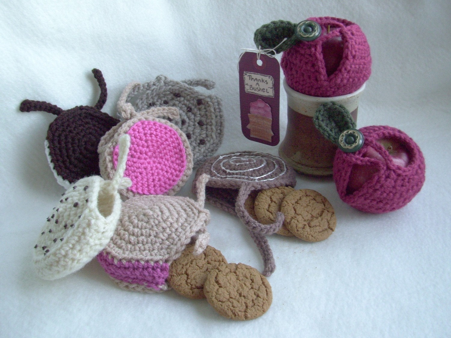 Apple and Cookie Cozies...PDF Crochet Pattern