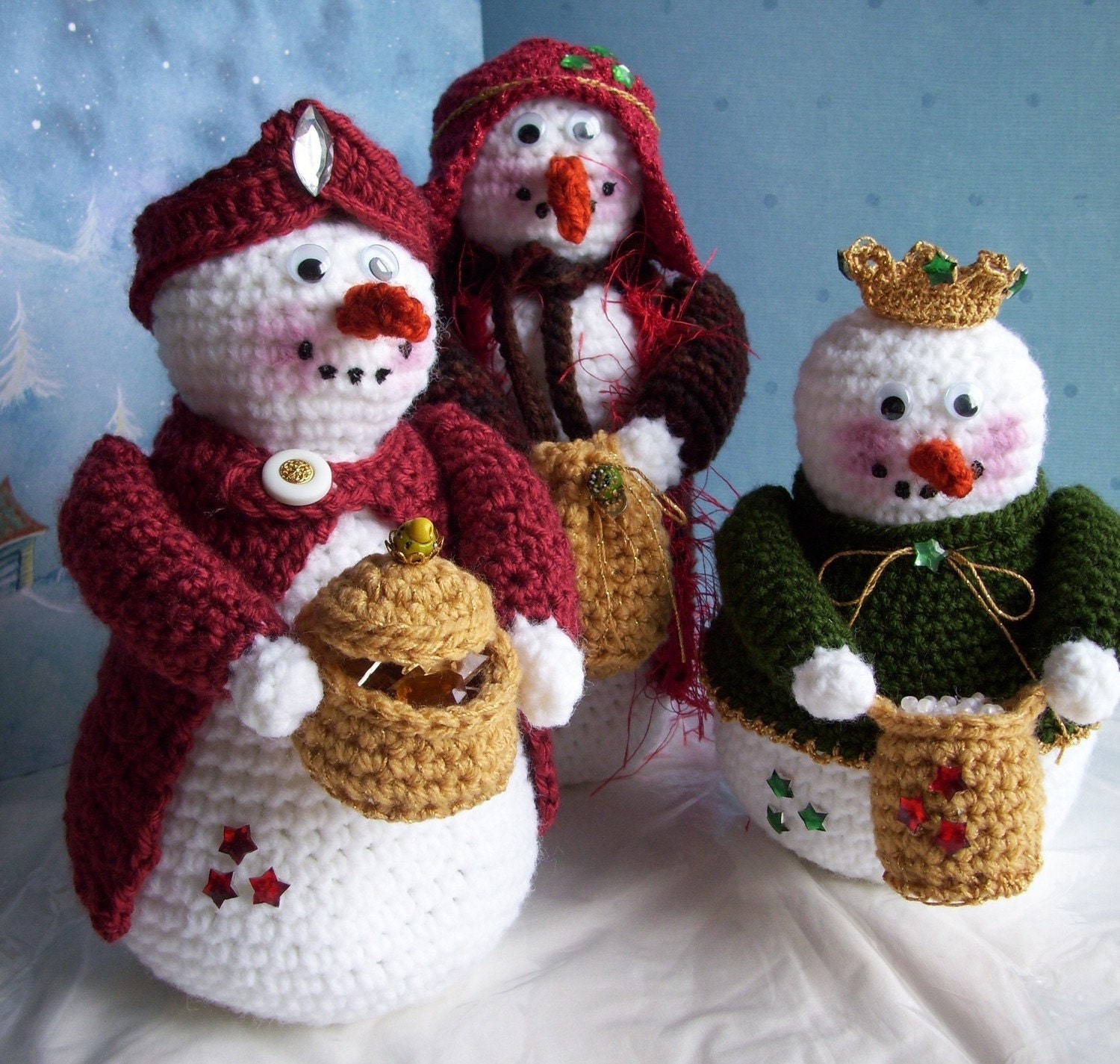 Wisemen Snowmen...PDF Crochet Pattern