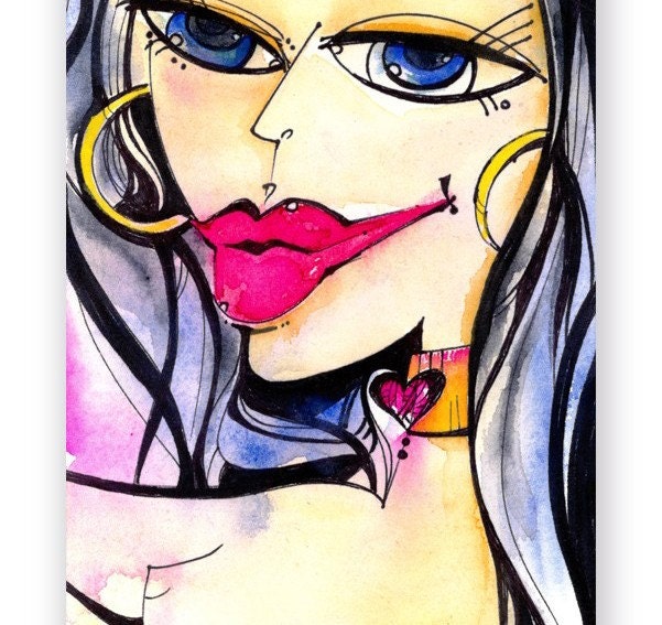 SEXY NUDE GODDESS 19 Original Watercolor Ink Illustration EBSQ