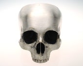 half skull ring in stainless steel