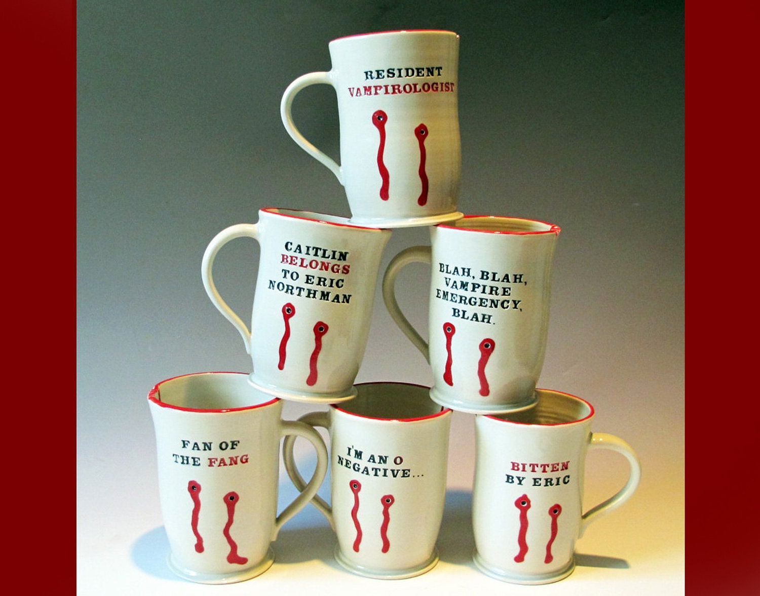 Custom Vampire Bite Mug - True Blood - Made to Order