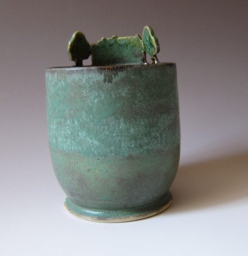 Home Sweet Home - Small Arts and Crafts style Vase / Rose Bowl