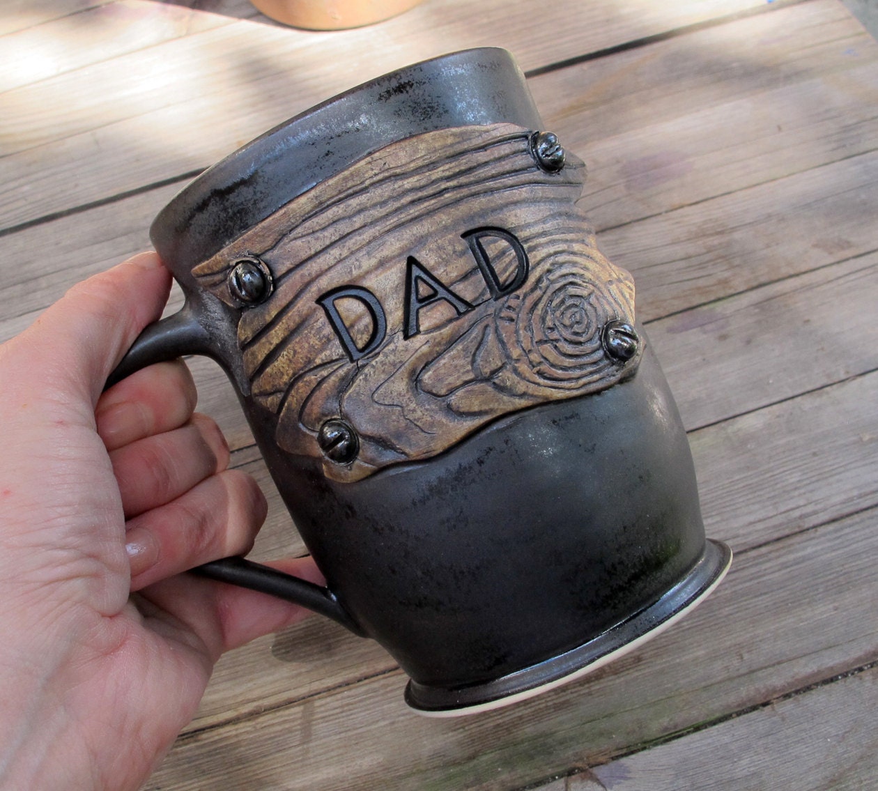 Rustic Mug for Dad on Father's Day - Hand thrown stoneware