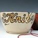 Knitting Bowl with black trim and yellow interior - READY TO SHIP