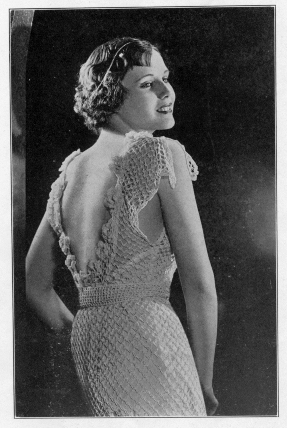 Columbia Peggy Tucker Evening Gown - Vintage 1930s Crochet Pattern - PDF eBook