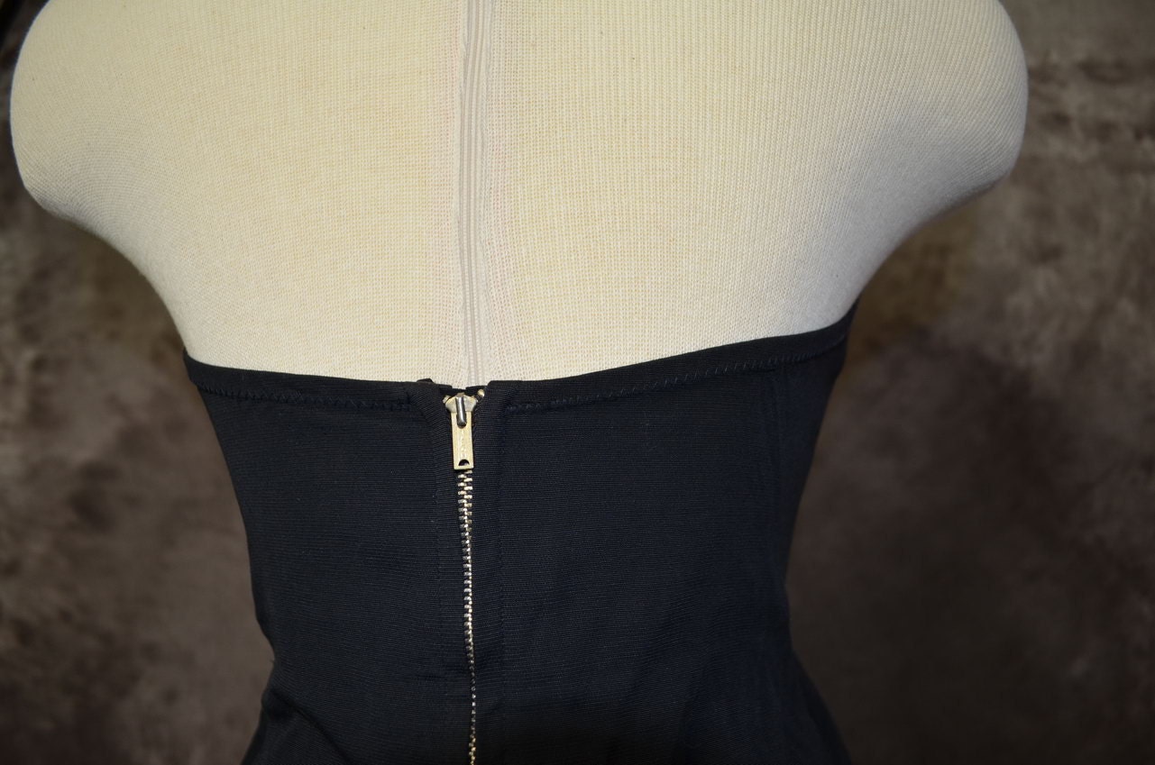 SALE vintage 1950s Bathing suit black  one piece