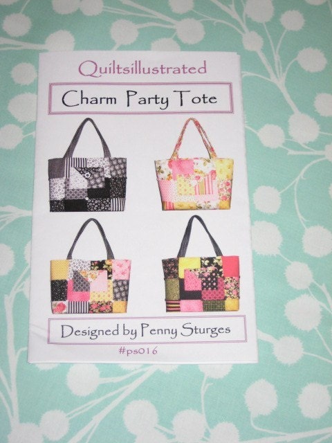 Charm Party Tote PATTERN by MyHeartandSew on Etsy