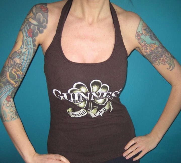 Guinness Beer Perfect for St Paddy Day Irish halter top Small Medium or large