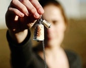 Tree Hugger Cork Necklace In Test Tube - Upcycled Jewelry by Uncorked