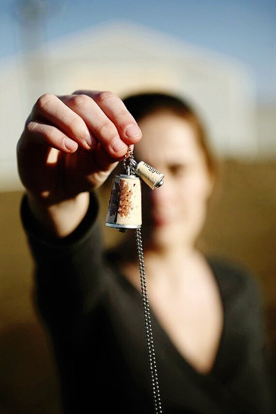 Tree Hugger Cork Necklace In Test Tube - Upcycled Jewelry by Uncorked