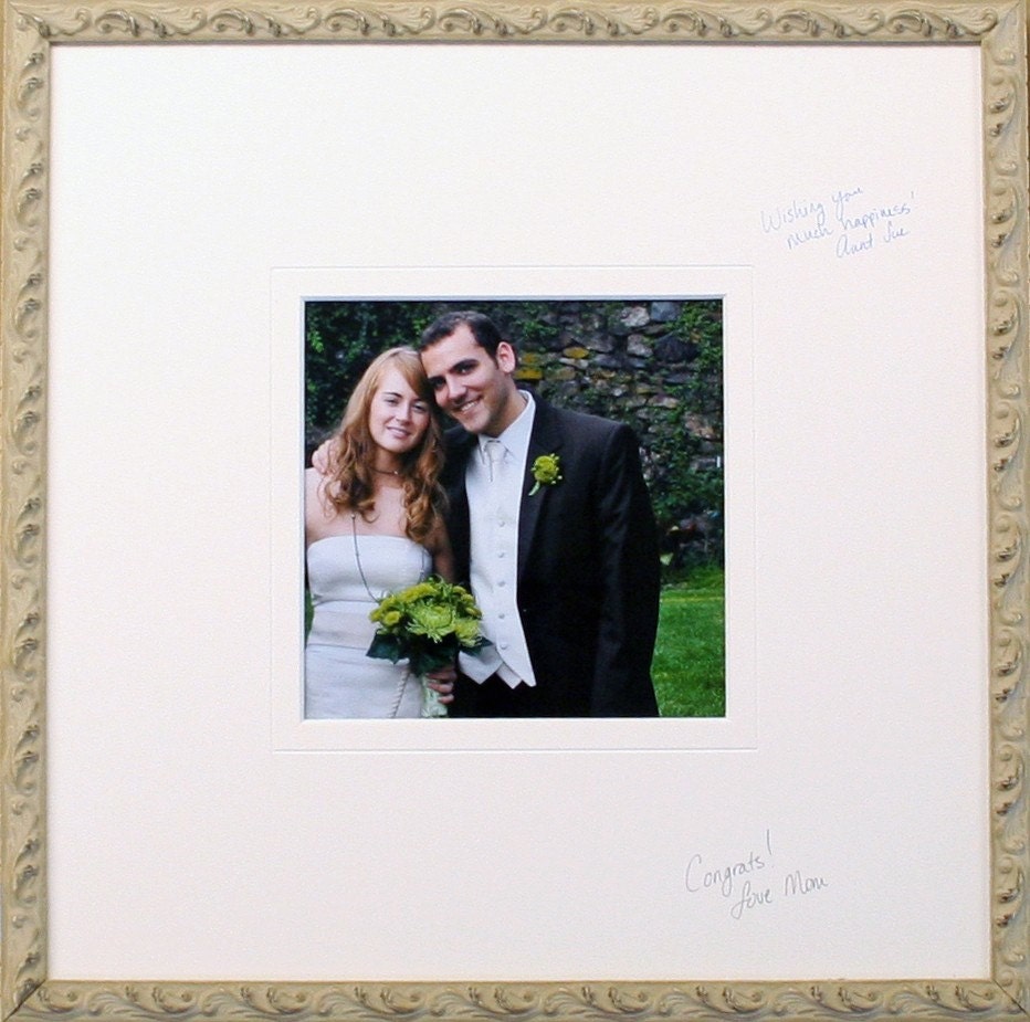 SALE Wedding / Event Signature Photo Mat - Guest Book - bright white acid free - 20 x 24 - free archival pen