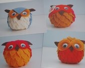 4 different owl postcards