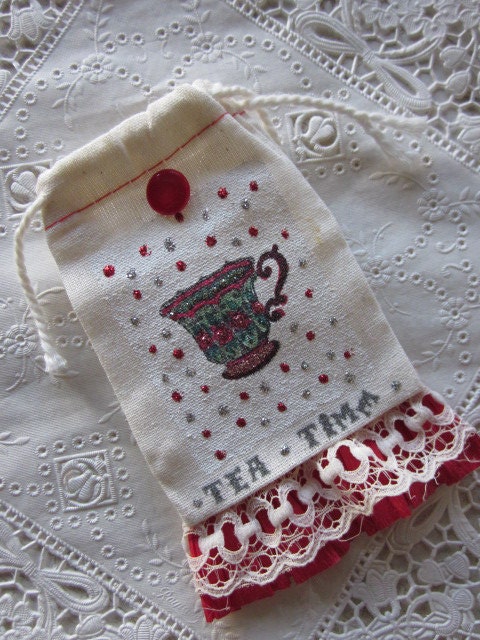 Muslin bag teacup style