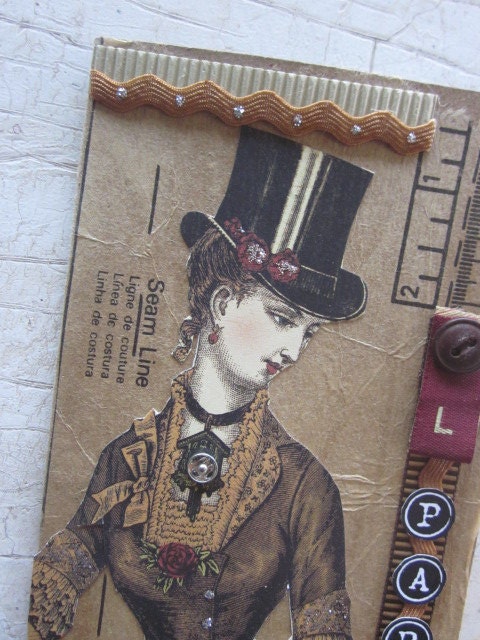 greeting card,  french,  paris style, one of a kind,  vintage, blank