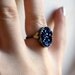 Blue Drusy with Hearts Ring by Rachel Pfeffer