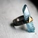 The Future Ring- Aqua Aura crystal in Handmade Sterling Silver
