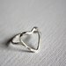 Hammered Open Heart Ring- Sterling Silver