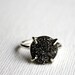 Sparkling Black Graphite Drusy in Handmade Prong Setting- Rachel Pfeffer