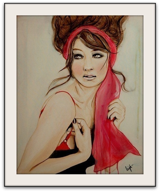 Cherry Blossom Girl-  Fashion Painting Art Print  // Limited Edition