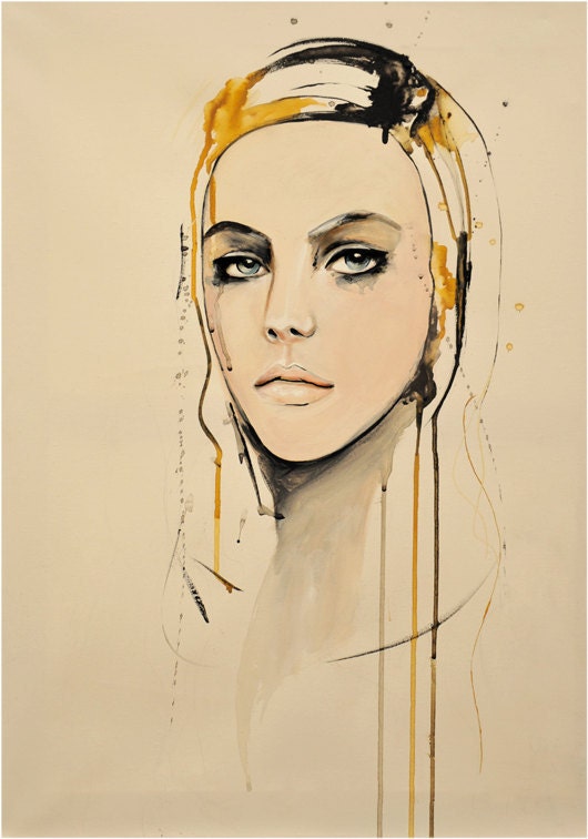 Golden - Fashion Painting Art Print