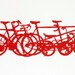 Bicycle Art Print - Bike Stack Mini 10-23 Red on Cream