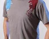 Shoulder Angel and Devil T-shirt on Gray - Men's Tee Shirt S M L XL 2XL 3XL