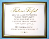 8x10 Custom Printed Wedding Reception Photo Booth Sign - Any Color, Message or Style