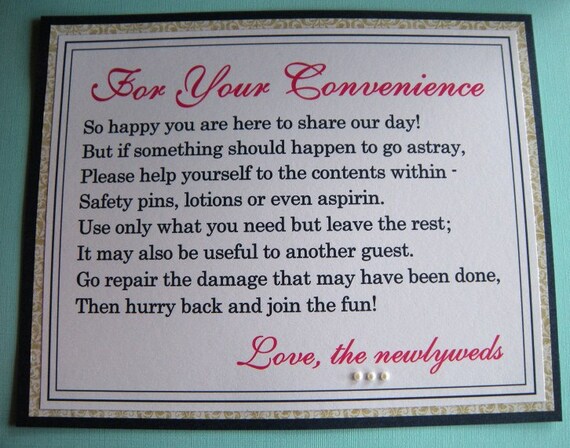 8x10 Flat For Your Convenience Bathroom Basket Sign for Wedding Guests - Navy Blue & Gold Damask with Pearl Accents - READY TO SHIP