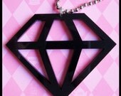 Black Acrylic Diamond Necklace