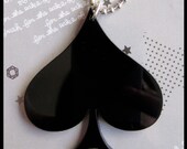 Black Acrylic Spade Necklace