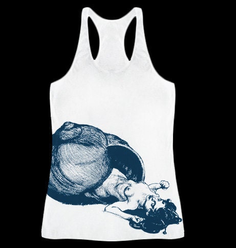 Wmn's Fine Jersey Racerback Tank Top feat. l'Coquille print - Available in 3 Colors