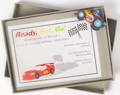 Race Car Birthday Invitation - READY SET GO