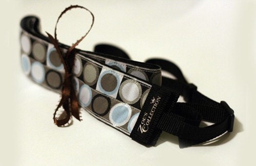 Silver Retro Chic Blue Dots SLR Camera Strap