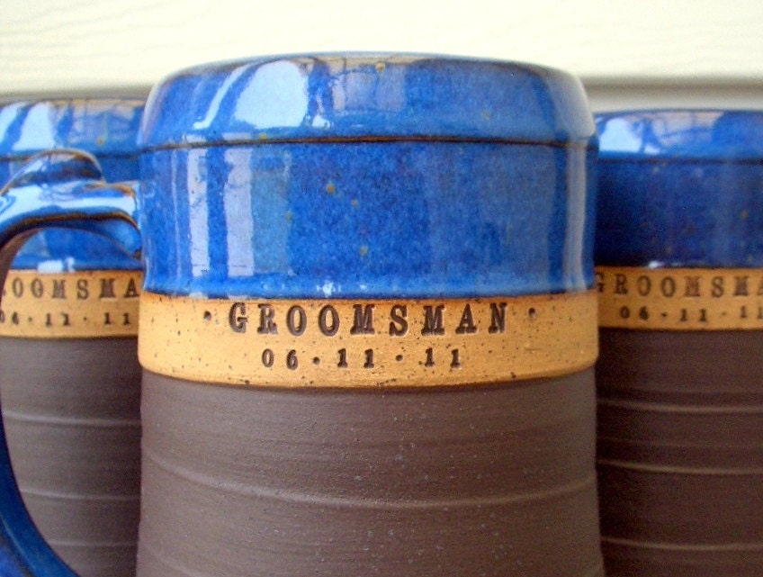 Personalized Beer Stein, Beer Mug, Scratch Made Pottery, Excellent Groomsman Gift