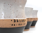 Personalized Bridal Party Mugs, Custom Bridesmaid Gift, Scratch Made Pottery, ooak Gift