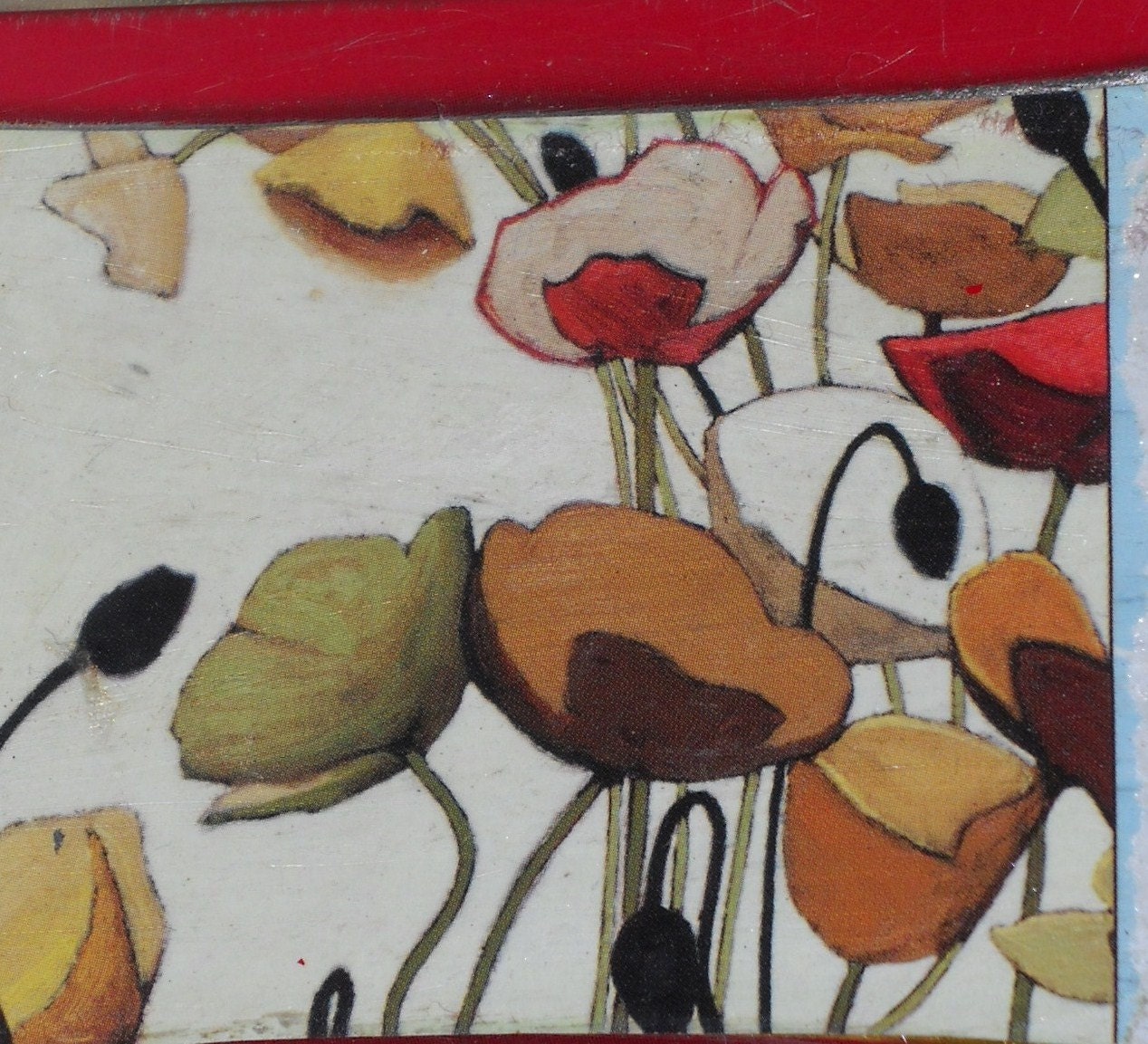 3-d Poppy Collage Assemblage