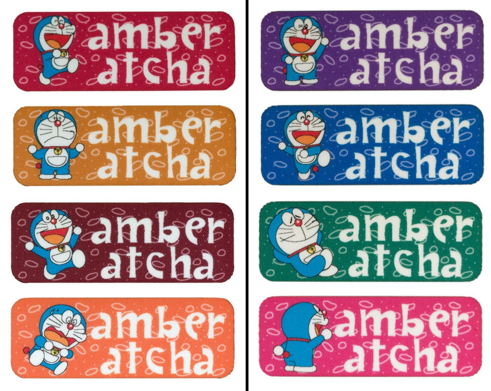 Personalized iron on name labels with helicopter cars designs cotton labels