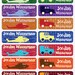 Personalized iron on name labels with helicopter cars designs cotton labels
