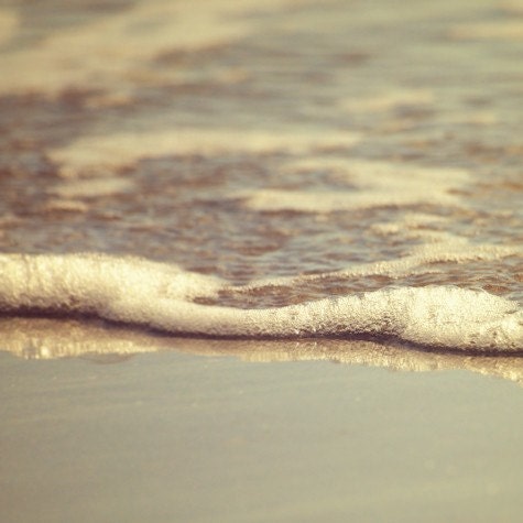 Ocean Beach Wall Art - Serene and Peaceful - Seafoam - 8x8 Print