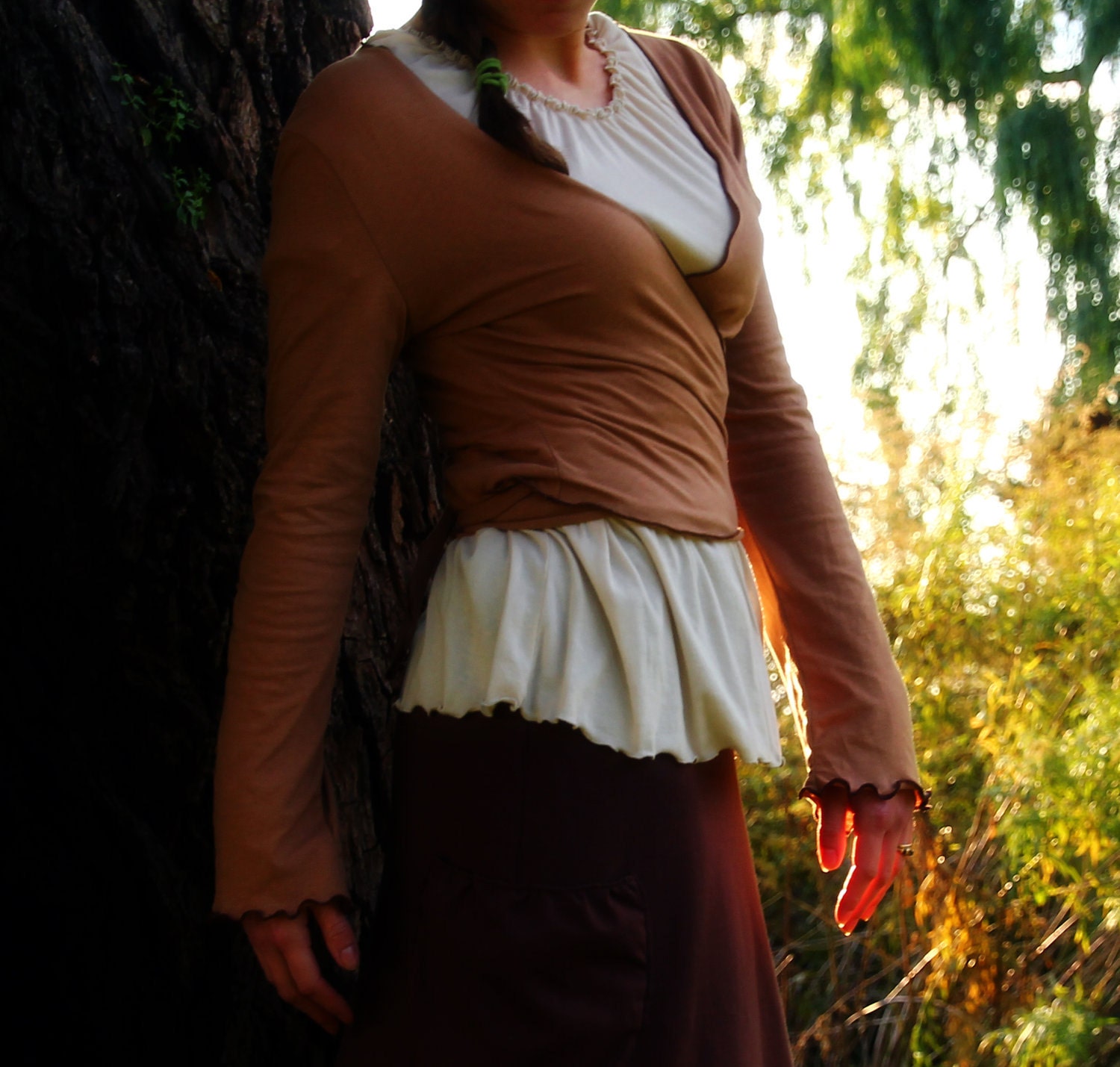 Up, Down, & Around Wrap Top in Organic Jersey Knit Cotton, Made to Order