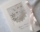 Personalized Wedding Photo Album Keepsake Bridal Shower, Parents Gift, Baptism, Beaded Ornate Lace  4x6