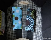 Cute Aqua Roundabout and Blue Lolli Dot Reversible Car Seat Strap Covers