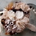 Fabric Flower Bouquet - Fabric Bouquet, Fabric Flower, Wedding, Vintage Wedding - Tea Stained Cotton Bridal Bouquet Wedding Bouquet