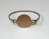Bracelet Blanks - Antiqued Brass Ox 1 Inch Round Hinge Top Cuff Bangle Bracelet Blank Base MEDIUM-LARGE SIZE Add Your Own Decorations