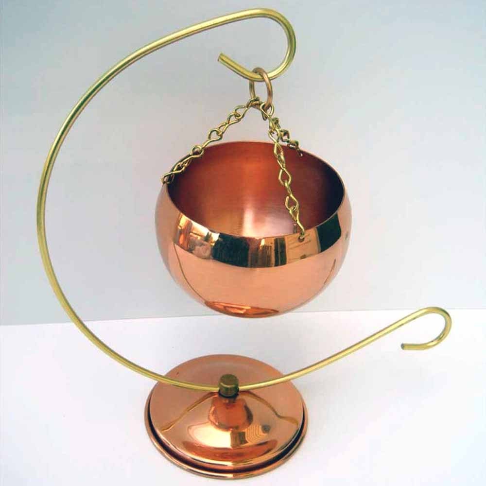 Beautiful 1970s Shiny Copper Hanging Pot by by Vintageworks