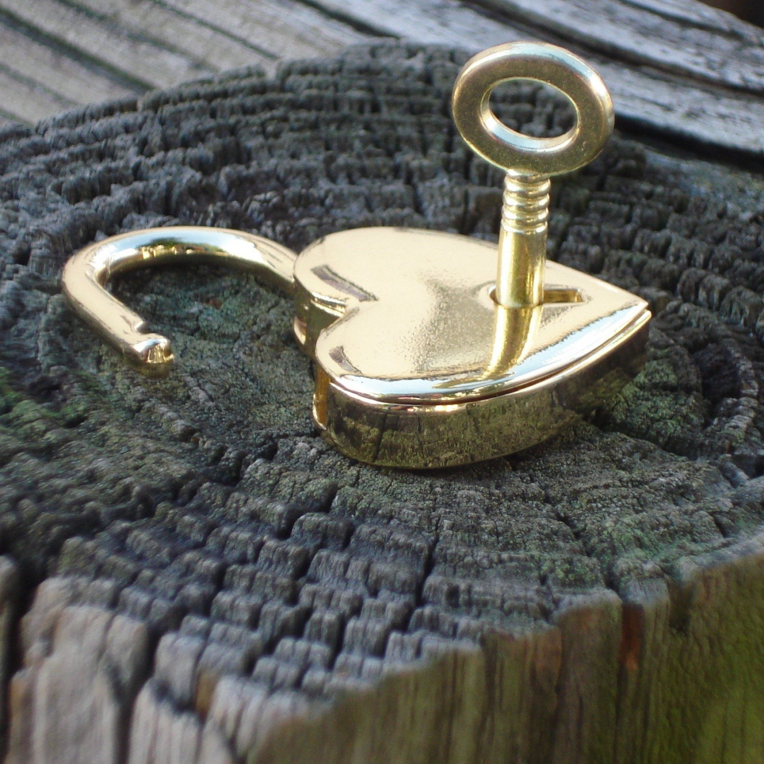Gold Heart Shaped Padlock, working with keys