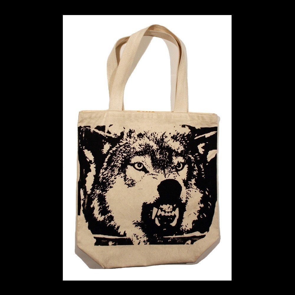 LOYALTY AND BLOOD - Large Wolf Tote Bag